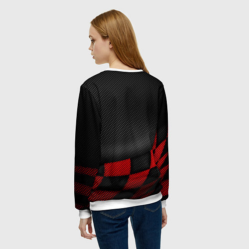 Женский свитшот Дрифт авто с облаком дыма / 3D-Белый – фото 4