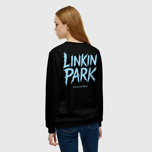 Женский свитшот Linkin Park и Рик рокер двухсторонняя / 3D-Черный – фото 4