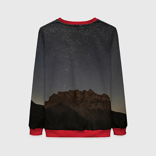Женский свитшот Массив Метеген под звездами / 3D-Красный – фото 2