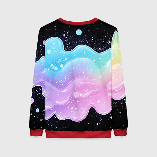 Женский свитшот Менеджер капибара в кружке в стикерах / 3D-Красный – фото 2