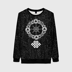 Свитшот женский Шлем ужаса агисхьяльм в кельтском узле, цвет: 3D-черный
