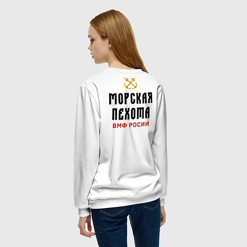 Женский свитшот Морская Пехота ВМФ / 3D-Белый – фото 4