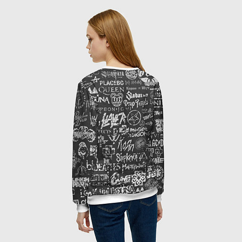 Женский свитшот Black Sabbath pattern / 3D-Белый – фото 4