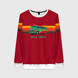 Свитшот женский Ретро автобус ЗИС-6 Люкс поп-арт, цвет: 3D-белый