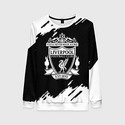 Свитшот женский Liverpool белые краски штрихи, цвет: 3D-белый