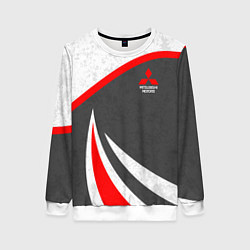 Свитшот женский Mitsubishi - красный и серый, цвет: 3D-белый