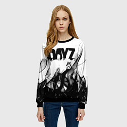 Свитшот женский Dayz текстура огонь, цвет: 3D-черный — фото 2