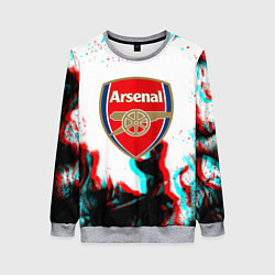 Свитшот женский Arsenal огонь глитч, цвет: 3D-меланж