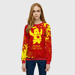 Свитшот женский Praise the sun - dark souls, цвет: 3D-красный — фото 2