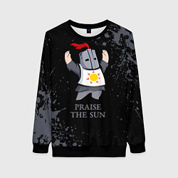 Свитшот женский Хвала солнцу - дарк соулс, цвет: 3D-черный