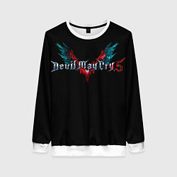 Свитшот женский Devil may cry 5 лого, цвет: 3D-белый