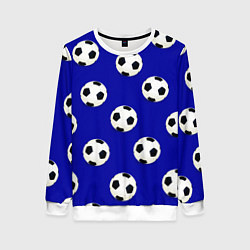 Женский свитшот Футбольные мячи на синем