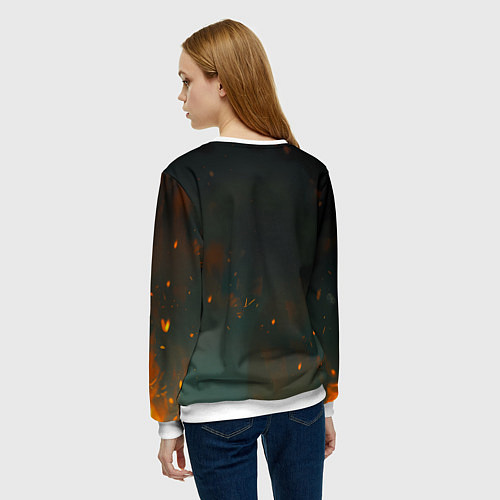 Женский свитшот Ведьмак и огненная Трисс / 3D-Белый – фото 4