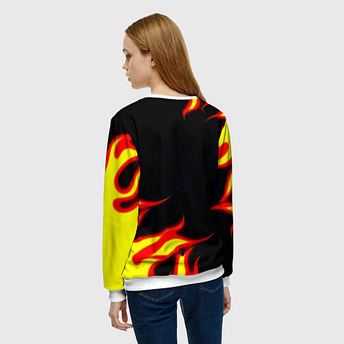 Женский свитшот Монако огненный фон текстура / 3D-Белый – фото 4