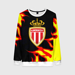 Свитшот женский Монако огненный фон текстура, цвет: 3D-белый