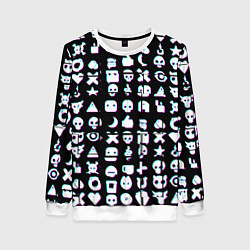 Свитшот женский Любовь смерть и роботы глитч, цвет: 3D-белый