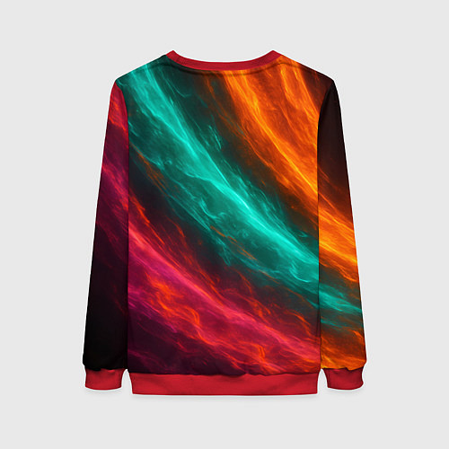 Женский свитшот Разноцветное движение / 3D-Красный – фото 2
