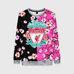 Свитшот женский Liverpool весенние цветы, цвет: 3D-меланж