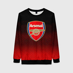 Свитшот женский Arsenal текстура полосы красные, цвет: 3D-черный