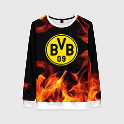 Свитшот женский Borussia огонь текстура, цвет: 3D-белый
