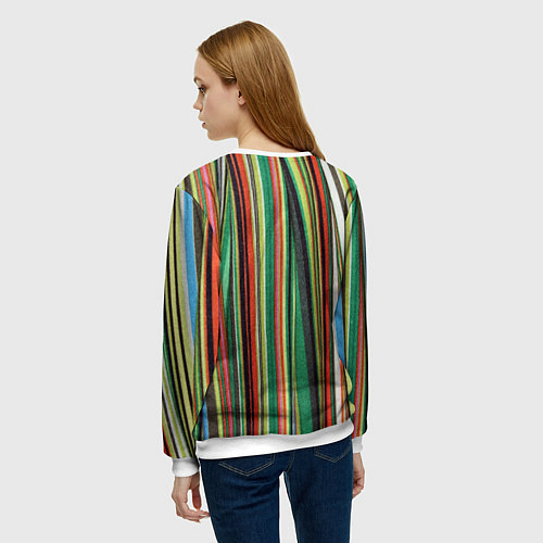 Женский свитшот Полоски ткани / 3D-Белый – фото 4