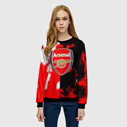 Свитшот женский Арсенал огонь, цвет: 3D-черный — фото 2