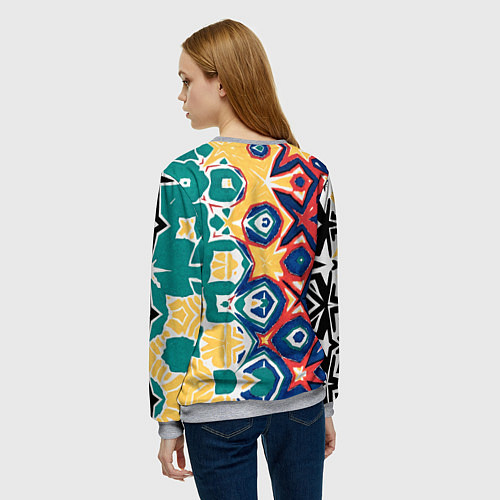 Женский свитшот Метаморфоза цвета и узора / 3D-Меланж – фото 4
