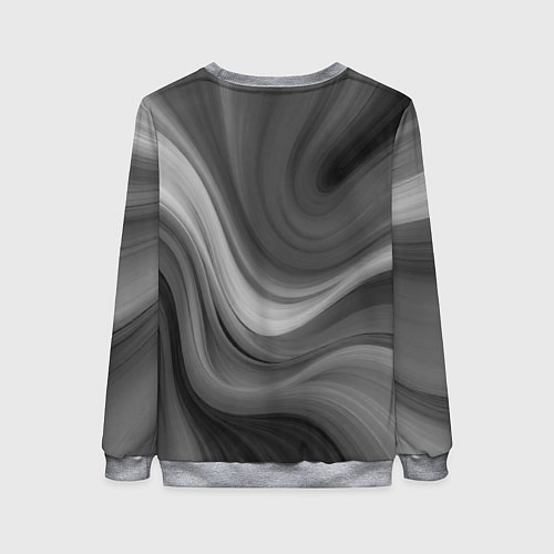 Женский свитшот Серые волны абстракция однотонная / 3D-Меланж – фото 2