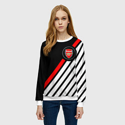 Свитшот женский Арсенал геометрия полосы, цвет: 3D-белый — фото 2