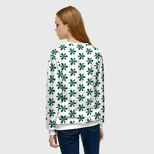 Женский свитшот Цветочная текстура / 3D-Белый – фото 4