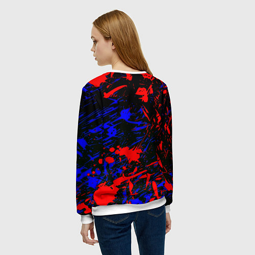 Женский свитшот Барселона абстрактные краски / 3D-Белый – фото 4