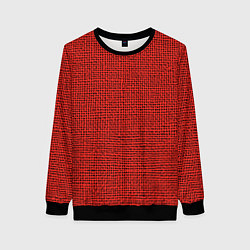 Свитшот женский Мешковина красная имитация, цвет: 3D-черный