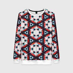 Свитшот женский Звездный узор в шестиугольниках, цвет: 3D-белый