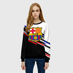 Свитшот женский Barcelona полосы текстура спорт, цвет: 3D-черный — фото 2