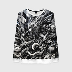 Свитшот женский Abstraction cyber pattern - ai art fantasy, цвет: 3D-белый