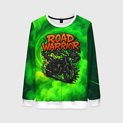 Свитшот женский Дорожный воин - байк с шипами, цвет: 3D-белый