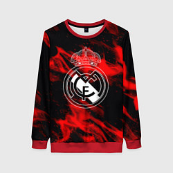 Свитшот женский Real Madrid красный огонь, цвет: 3D-красный