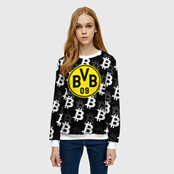 Свитшот женский Borussia биткоин паттерн, цвет: 3D-белый — фото 2