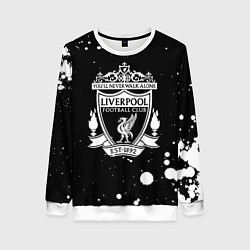 Свитшот женский Liverpool белые текстура краски, цвет: 3D-белый