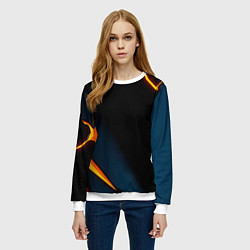 Свитшот женский Glow orange neon, цвет: 3D-белый — фото 2