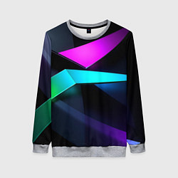 Свитшот женский Neon colored geometric, цвет: 3D-меланж