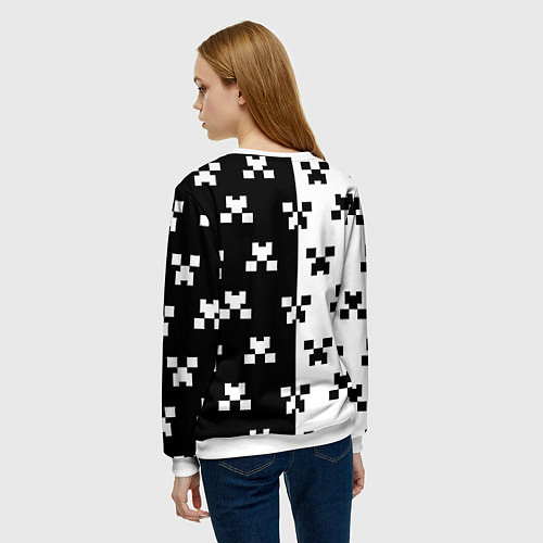 Женский свитшот Borussia pattern minecraft / 3D-Белый – фото 4