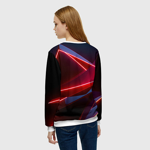 Женский свитшот Neon laser red / 3D-Белый – фото 4
