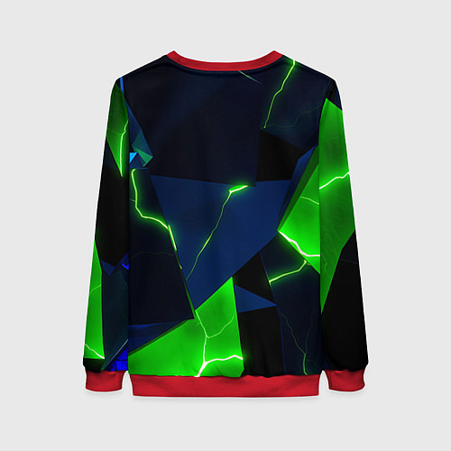 Женский свитшот Neon tile green / 3D-Красный – фото 2