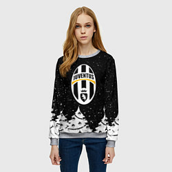 Свитшот женский Ювентус новый год, цвет: 3D-меланж — фото 2