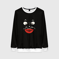 Свитшот женский Black face, цвет: 3D-белый