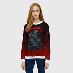 Свитшот женский Metallica в виде волков, цвет: 3D-белый — фото 2
