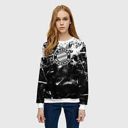 Свитшот женский Bayern Mnchen черно белая бумага, цвет: 3D-белый — фото 2