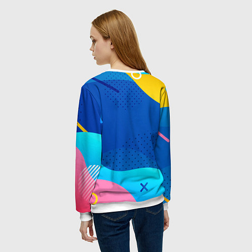 Женский свитшот Это рофл если что - смайлик / 3D-Белый – фото 4