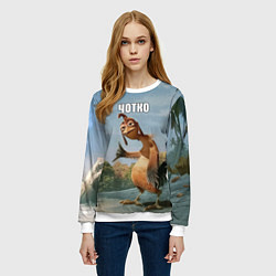 Свитшот женский Лови волну - чотко мем, цвет: 3D-белый — фото 2